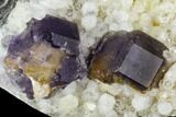 Purple Fluorite Crystals with Quartz - China #122015-2